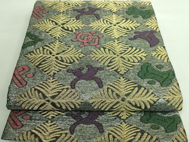 平和屋着物■極上　創業280年　誉田屋源兵衛　六通柄袋帯　唐織　吉祥菱文　金銀糸　逸品　DZAA7224kh5 平和屋着物○極上 創業280年 誉田屋源兵衛 六通柄袋帯 唐織