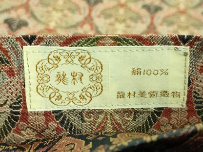 平和屋着物●極上 龍村美術織物 両面 全通柄袋帯 壬生寺裂 帯鈎文錦 逸品 DZAA7230kh5