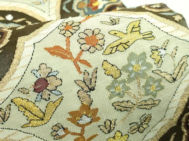 平和屋本店■最高級　明綴れ　全通柄袋帯　正倉院花鳥文　金銀糸　逸品　DZAA7236kh5