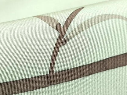 平和屋本店■極上　日展染色作家　高久空木　ろうけつ染　塩瀬　九寸名古屋帯　枝花文　鶸茶色地　逸品　DZAA7237kh5