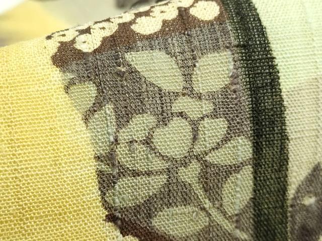 平和屋本店＊極上 夏物 摺型友禅 京都 多ち花 九寸名古屋帯 誰が袖 麻 逸品 未使用 DZAA7239kh5