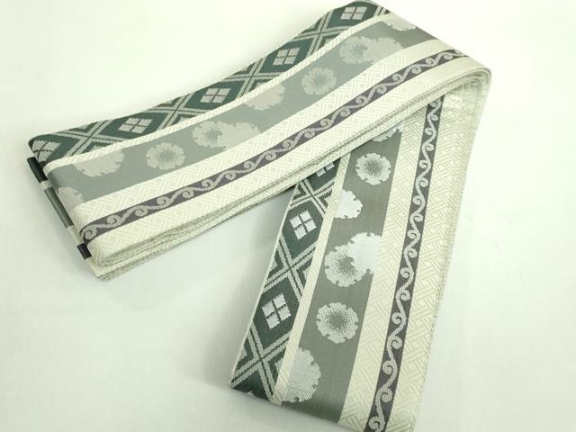 平和屋着物●極上 男性 両面 角帯 雪輪間道 逸品 未使用 DZAA7249kh5