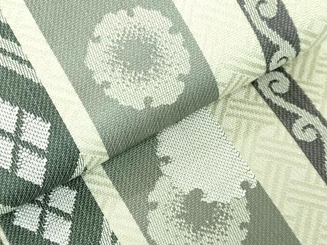 平和屋着物●極上 男性 両面 角帯 雪輪間道 逸品 未使用 DZAA7249kh5