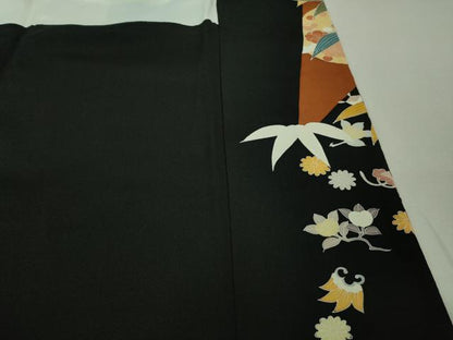 平和屋本店■極上　創業460年・千總　黒留袖　駒刺繍　宝尽くし笹花文　金彩　三越扱い　逸品　DZAA7250kh5