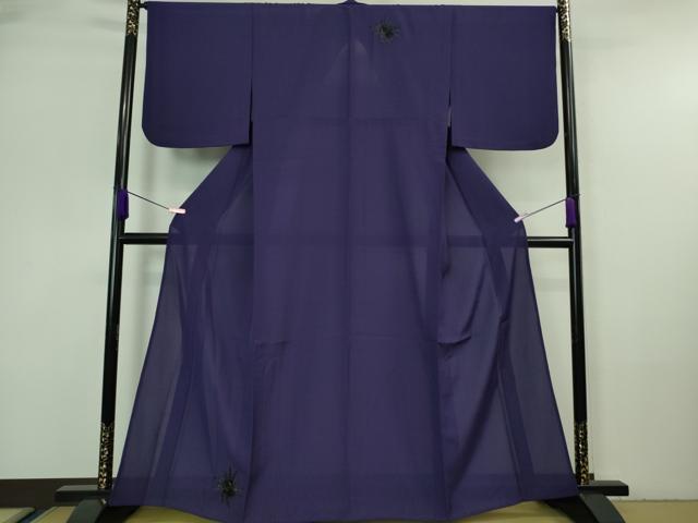 平和屋本店■極上　夏物　撫松庵　セオアルファ　訪問着　総手刺繍　蜘蛛　ディープロイヤルパープル色地　洗える着物　逸品　DZAA7252kh5