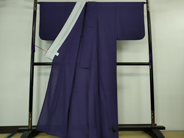 平和屋本店■極上　夏物　撫松庵　セオアルファ　訪問着　総手刺繍　蜘蛛　ディープロイヤルパープル色地　洗える着物　逸品　DZAA7252kh5 平和屋本店□極上 夏物 撫松庵 セオアルファ 訪問着 総手刺繍 蜘蛛