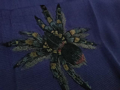平和屋本店■極上　夏物　撫松庵　セオアルファ　訪問着　総手刺繍　蜘蛛　ディープロイヤルパープル色地　洗える着物　逸品　DZAA7252kh5