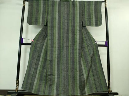 平和屋本店■希少　ざざんざ織　伊兵衛織　単衣　間道　逸品　DZAA7254kh5