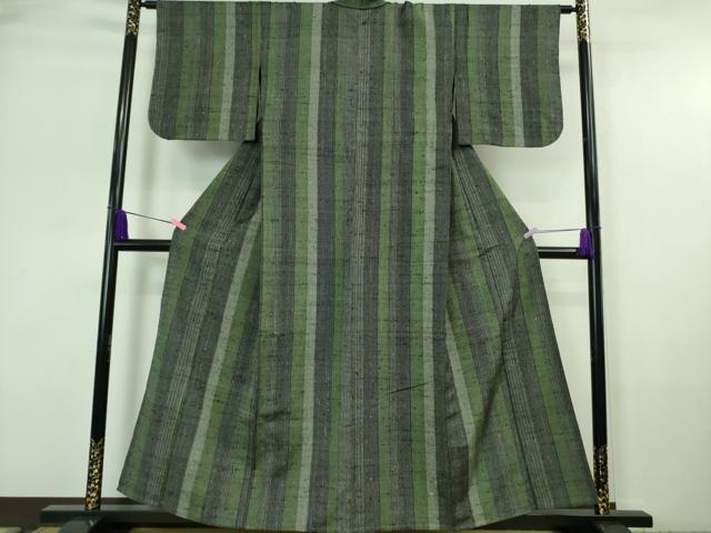 平和屋本店■希少　ざざんざ織　伊兵衛織　単衣　間道　逸品　DZAA7254kh5