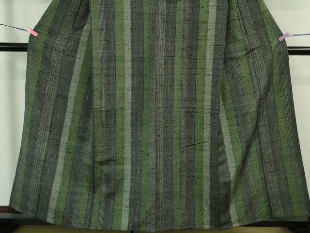 平和屋本店■希少　ざざんざ織　伊兵衛織　単衣　間道　逸品　DZAA7254kh5