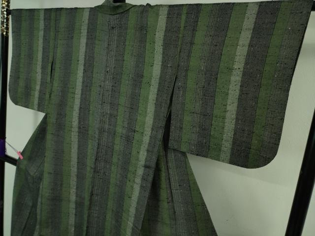 平和屋本店■希少　ざざんざ織　伊兵衛織　単衣　間道　逸品　DZAA7254kh5