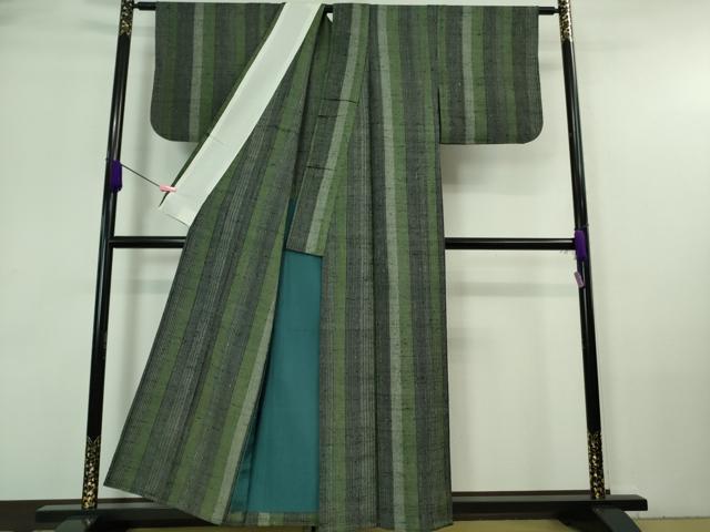 平和屋本店■希少　ざざんざ織　伊兵衛織　単衣　間道　逸品　DZAA7254kh5