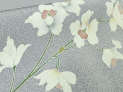 平和屋着物●極上　京加賀友禅　松本健一　訪問着　胡蝶蘭　藤色地　逸品　DZAA7267kh6
