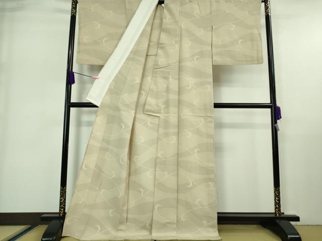 平和屋着物▽極上 本塩沢 単衣 本塩沢絣 110亀甲 唐草文 証紙付き 逸品 DZAA7270kh5