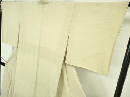 平和屋着物●極上　色無地　お召地　鳥の子色　高島屋扱い　逸品　未使用　DZAA7275kh5