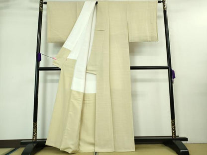 平和屋着物●極上　色無地　お召地　鳥の子色　高島屋扱い　逸品　未使用　DZAA7275kh5