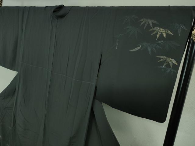 平和屋着物■極上　ファッションデザイナー　コシノジュンコ　訪問着　単衣　刺繍　笹竹文　褐色地　金糸　逸品　DZAA7279kh5