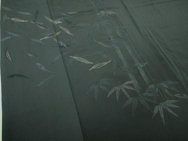 平和屋着物■極上　ファッションデザイナー　コシノジュンコ　訪問着　単衣　刺繍　笹竹文　褐色地　金糸　逸品　DZAA7279kh5