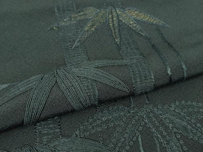 平和屋着物■極上　ファッションデザイナー　コシノジュンコ　訪問着　単衣　刺繍　笹竹文　褐色地　金糸　逸品　DZAA7279kh5