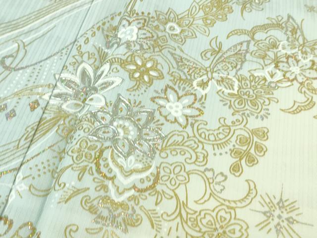 平和屋本店■極上　訪問着　舞蝶花文　暈し染め　金銀彩　逸品　DZAA7283kh5