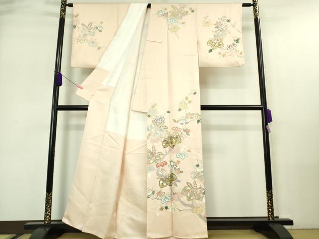 平和屋本店■極上　創業460年・千總　訪問着　駒刺繍　桐花文　桜色地　金彩　そごう百貨店扱い　逸品　DZAA7297kh5