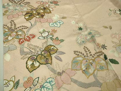 平和屋本店■極上　創業460年・千總　訪問着　駒刺繍　桐花文　桜色地　金彩　そごう百貨店扱い　逸品　DZAA7297kh5