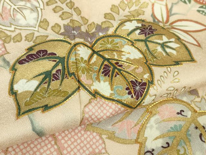 平和屋本店■極上　創業460年・千總　訪問着　駒刺繍　桐花文　桜色地　金彩　そごう百貨店扱い　逸品　DZAA7297kh5