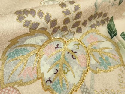 平和屋本店■極上　創業460年・千總　訪問着　駒刺繍　桐花文　桜色地　金彩　そごう百貨店扱い　逸品　DZAA7297kh5