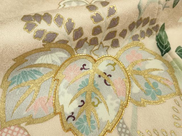 平和屋本店■極上　創業460年・千總　訪問着　駒刺繍　桐花文　桜色地　金彩　そごう百貨店扱い　逸品　DZAA7297kh5