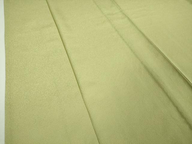 平和屋着物■極上　洗える最高級着物　＜英＞はなぶさ謹製　色無地　単衣　菊唐草地紋　若葉色　逸品　DZAA7303kh5
