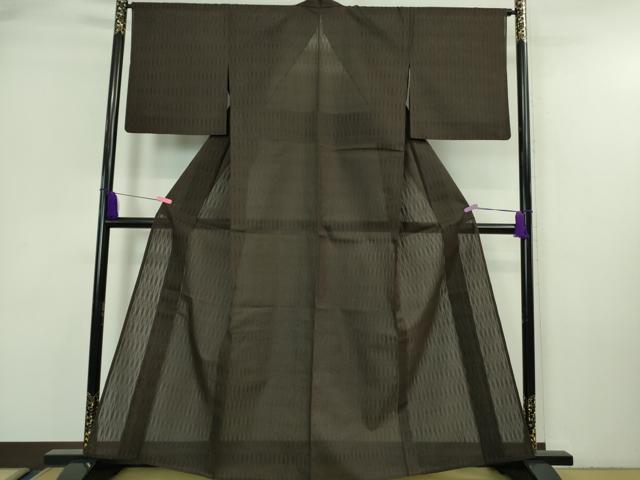 平和屋着物＊極上 夏物 紗紬 立涌紋紗 色無地 黒紅色 逸品 DZAA7311kh5