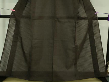 平和屋着物＊極上 夏物 紗紬 立涌紋紗 色無地 黒紅色 逸品 DZAA7311kh5