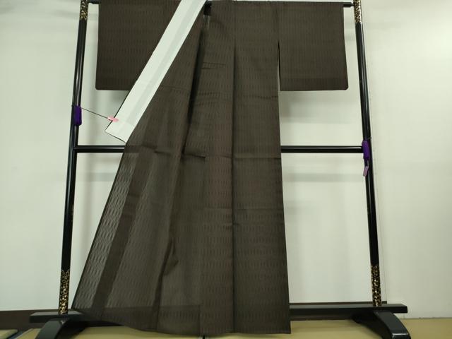平和屋着物＊極上 夏物 紗紬 立涌紋紗 色無地 黒紅色 逸品 DZAA7311kh5