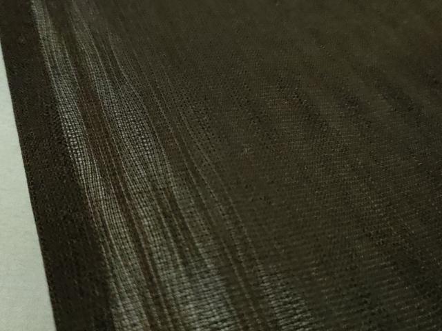 平和屋着物＊極上 夏物 紗紬 立涌紋紗 色無地 黒紅色 逸品 DZAA7311kh5