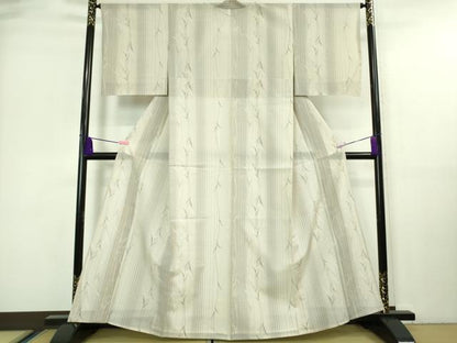 平和屋着物■極上　夏物　本場大島紬　夏大島　枝葉間道　逸品　DZAA7329kh5