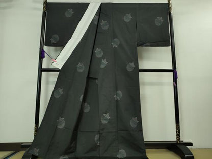 平和屋着物▽極上 本場大島紬 単衣 雪輪花鳥文 やまと誂製 逸品 未使用 DZAA7333kh5