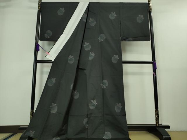 平和屋着物▽極上 本場大島紬 単衣 雪輪花鳥文 やまと誂製 逸品 未使用 DZAA7333kh5