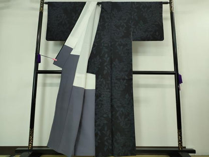 平和屋着物●極上　本場結城紬　重要無形文化　奥順謹製　80亀甲　草花文　戸部井謹製　鑑定証・証紙付き　逸品　DZAA7339kh5