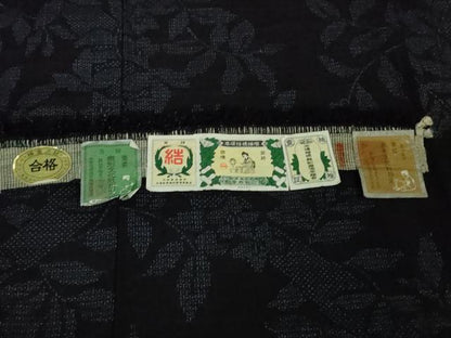 平和屋着物●極上　本場結城紬　重要無形文化　奥順謹製　80亀甲　草花文　戸部井謹製　鑑定証・証紙付き　逸品　DZAA7339kh5