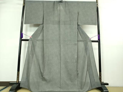 平和屋着物＊極上 夏物 江戸小紋 両面染 絽 鮫小紋柄 黒地 まるやま扱い 反端付き 逸品 DZAA7344kh5