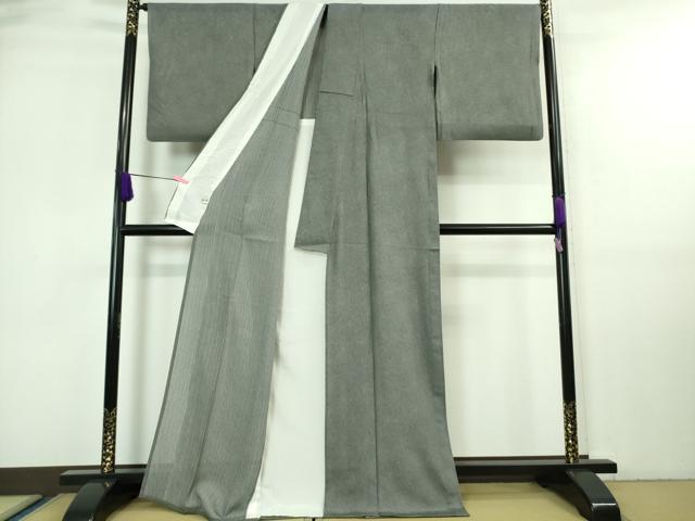 平和屋着物＊極上 夏物 江戸小紋 両面染 絽 鮫小紋柄 黒地 まるやま扱い 反端付き 逸品 DZAA7344kh5