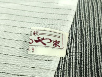 平和屋着物＊極上 夏物 江戸小紋 両面染 絽 鮫小紋柄 黒地 まるやま扱い 反端付き 逸品 DZAA7344kh5