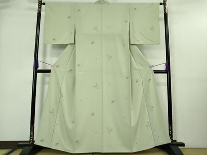 平和屋着物■極上　洗える最高級着物　＜英＞はなぶさ謹製　小紋　流水文　夏虫色地　逸品　DZAA7352kh5