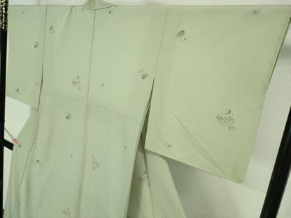 平和屋着物■極上　洗える最高級着物　＜英＞はなぶさ謹製　小紋　流水文　夏虫色地　逸品　DZAA7352kh5
