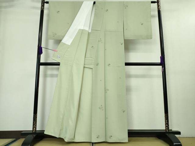 平和屋着物■極上　洗える最高級着物　＜英＞はなぶさ謹製　小紋　流水文　夏虫色地　逸品　DZAA7352kh5