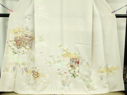 平和屋本店■極上　訪問着　駒刺繍　貝桶吉祥花文　桜色地　金彩　逸品　未使用　DZAA7368kh5