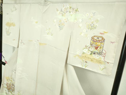 平和屋本店■極上　訪問着　駒刺繍　貝桶吉祥花文　桜色地　金彩　逸品　未使用　DZAA7368kh5
