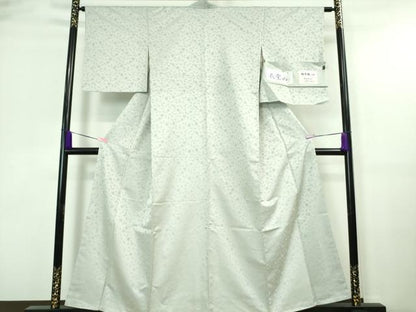 平和屋着物■極上 京都・西陣 織元ブランド泰流舎 お召 藍色襲 衣宝山 花唐草地紋 月白色地 やまと誂製 証紙付き 逸品 未使用　DZAA7382kh5
