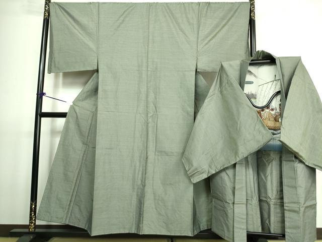 平和屋着物■極上　男性　本場大島紬　アンサンブル　キングサイズ　豆がら茶色地　羽裏・宝船　逸品　未使用　DZAA7408kh5