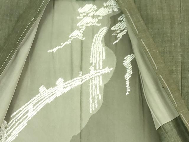 平和屋本店■極上　男性　本場結城紬　重要無形文化財 アンサンブル 長羽織 長襦袢(袷)　3点セット　証紙付き　逸品　未使用　DZAA7417kh5